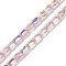 Electroplate Glass Chevron Beads Strands, AB Color Plated, Faceted, Column, Pink, 6.5x4mm, Hole: 0.8mm, about 80pcs/strand, 20.08''(51cm)