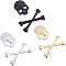 SUPERFINDINGS 3pcs Cool 3D Skull Metal Skeleton Crossbones Car Motorcycle Emblem Badge Emblem for Car Bumper Window Laptops Luggage