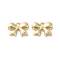 Rack Plating Alloy Pendant, Bowknot, Golden, 10x14x2.5mm, Hole: 1.4mm