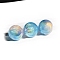 30Pcs Gradient Color & UV Plating Rainbow Iridescent Opaque Resin Beads, with Glitter Powder, Round, Deep Sky Blue, 8mm