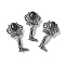 Angel Brass Natural Dragon Blood Pendants, with Jump Ring, Antique Silver, 38x19.5x7.5~9.5mm, Hole: 2x6.5mm