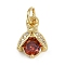 Insect Brass Micro Pave Cubic Zirconia Charms, Long-Lasting Plated, Rack Plating, Lead Free & Cadmium Free, with Jump Ring, Real 18K Gold Plated, 13x9x4mm, Hole: 3mm