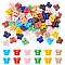80Pcs 2-Hole Porcelain Buttons, Mixed Color, Butterfly, 10.5~11x12.5~13x2.5~3mm, Hole: 1.6mm, 80pcs/set