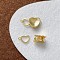 Brass Interlocking Clasps, Heart, Real 18K Gold Plated, 22x9.5x5.5mm, Hole: 1.2mm