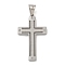 304 Stainless Steel Pendants, with Crystal Rhinestones, Cross Charm, Stainless Steel Color, 42x25.5x3mm, Hole: 7.5x4.5mm