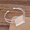 Brass Cuff Bangle Makings, Square Tray Bangle Settings, Silver, Tray: 26.5x26.5mm, Inner Diameter: 2x2-1/8 inch(5x5.4cm)