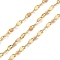 Ion Plating(IP) 304 Stainless Steel Dapped Chains, Enamel Style, Real 18K Gold Plated, Soldered, with Spool, Polished, Coral, 4x2x0.3mm, about 32.81 Feet(10m)/Roll
