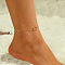 Hollow Flower Alloy Link Anklets, Golden, 8-1/4 inch(210mm)