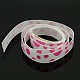 Bedrucktes Ripsband mit weißen und pinkfarbenen Punkten für selbstgemachte Haarschleifen-Accessoires X-SRIB-A010-10mm-03-2