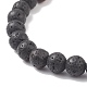 4 pièces 4 couleurs bois naturel et roche de lave et alliage corss ensemble de bracelets extensibles perlés BJEW-JB08816-6