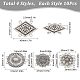 SUNNYCLUE 1 Box 40Pcs 4 Style Western Chain Belt Filigree Connector Charms Cowboy Waist Body Chains Concho Belts Tibetan Style Alloy Charms for Jewelry Making Women adult DIY Dresses Jeans Crafts FIND-SC0003-64-2