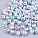 Rainbow ABS Plastic Imitation Pearl Beads OACR-Q174-6mm-05-2