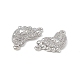 Brass Micro Pave Clear Cubic Zirconia Connector Charms KK-E068-VB032-3