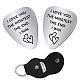 CREATCABIN 2pcs I Love You The Mostest The End I Win Guitar Pick Stainless Steel Bass Acoustic Electric Rock Picks Love Gifts for Men Musician Boyfriend Husband with PU Leather Keychain 1.26 x 1 Inch AJEW-CN0001-48F-1