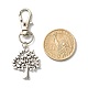 Porte-clés en alliage de style tibétain arbre de vie X-HJEW-JM00560-02-4