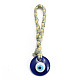 Flat Round with Evil Eye Resin Pendant Decorations EVIL-PW0002-12B-02-1