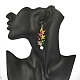 Fleur en perles acryliques avec boucles d'oreilles pendantes en perles d'imitation EJEW-MZ00061-3