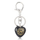 Coeur d'obsidienne naturelle avec porte-clés oeil d'horus PW-WG82166-03-1
