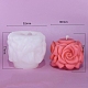 バレンタインデー 3D バラの花柱 DIY シリコンキャンドルモールド  アロマセラピーキャンドル型  香りのキャンドル作り型  ホワイト  9.2x7.7cm PW-WG36229-02-1