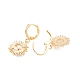 Brass Sunflower Dangle Leverback Earrings for Women EJEW-N012-65-3