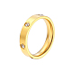 ステンレス鋼の指輪  ラインストーン付き  18KGP本金メッキ  usサイズ8（18.1mm） OE3102-1-1