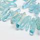 Electroplated Natural Quartz Crystal Beads Strands G-P267-1-3