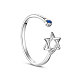 TINYSAND 925 Sterling Silver Hexagram Shape Cuff Rings TS-R270-S-1