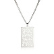 304 collier pendentif rectangle en acier inoxydable pour homme femme MOST-PW0001-013A-01-1