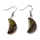 Natural Mixed Gemstone Crescent Moon Dangle Earrings EJEW-E296-02P-2