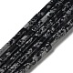 Synthetic Snowflake Obsidian Beads Strands G-D077-B02-1