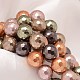 Faceted Round Shell Pearl Bead Strands BSHE-L012-10mm-L-3