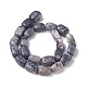 Perles de pierre de soie noire naturelle G-I222-11-2