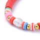 Handmade Polymer Clay Heishi Beads Stretch Bracelets BJEW-JB05089-03-2