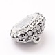 Round Brass Polymer Clay Rhinestone Magnetic Clasps RB-L026A-01-2
