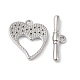 Brass Micro Pave Clear Cubic Zirconia Toggle Clasps KK-P234-61P-2
