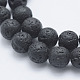 Brins de perles de pierre de lave synthétique G-F549-6mm-B10-3