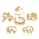 6Pcs 6 Styles Adjustable Brass Micro Pave Clear Cubic Zirconia Cuff Rings RJEW-LS0001-23G-4