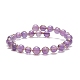 Ensemble de bracelets de manchette perlés ronds de pierres précieuses mélangées naturelles de style 5pcs 5 BJEW-JB09011-4