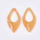 セルロースアセテート（樹脂）ペンダント  馬の目  オレンジ  44x23x2.5mm  穴：1.4mm KY-S158-56F-2