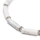 Natural Howlite Column Beaded Stretch Bracelet BJEW-JB08989-01-4