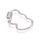 Brass Micro Pave Clear Cubic Zirconia Screw Carabiner Lock Charms ZIRC-L085-01P-2