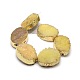 Golden Plated Dyed Oval Natural Druzy Quartz Crystal Beads Strands G-F144-03-2