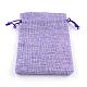 黄麻布ラッピングポーチ巾着袋  紫色のメディア  13.5~14x9.5~10cm ABAG-Q050-10x14-03-1