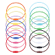 Sunnyclue 32 Stück 16 Farben Backfarbe Edelstahl-Kabel-Draht-Schlüsselanhänger AJEW-SC0002-21-1
