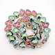 Faceted Heart Electroplate Rainbow Plated Glass Beads Strands EGLA-P010-F03-1