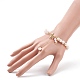 Bracelet en perles de quartz rose naturel et perles avec breloques éclair en émail BJEW-JB08332-03-3