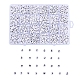 不透明なアクリルビーズ  水平穴  フラットラウンド  アルファベットスタイル  ホワイト  a～zの文字  7x4mm  穴：1mm  約1488個/箱