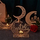 イードムバラク木製装飾品  ラマダン木製卓上装飾  単語と星のある月  湯通しアーモンド  4のセット/袋 WOOD-GF0001-07-2