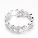 Star Brass Micro Pave Cubic Zirconia Finger Rings RJEW-L071-16-18mm-1