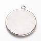 201 Stainless Steel Pendant Cabochon Settings STAS-T004-015-2